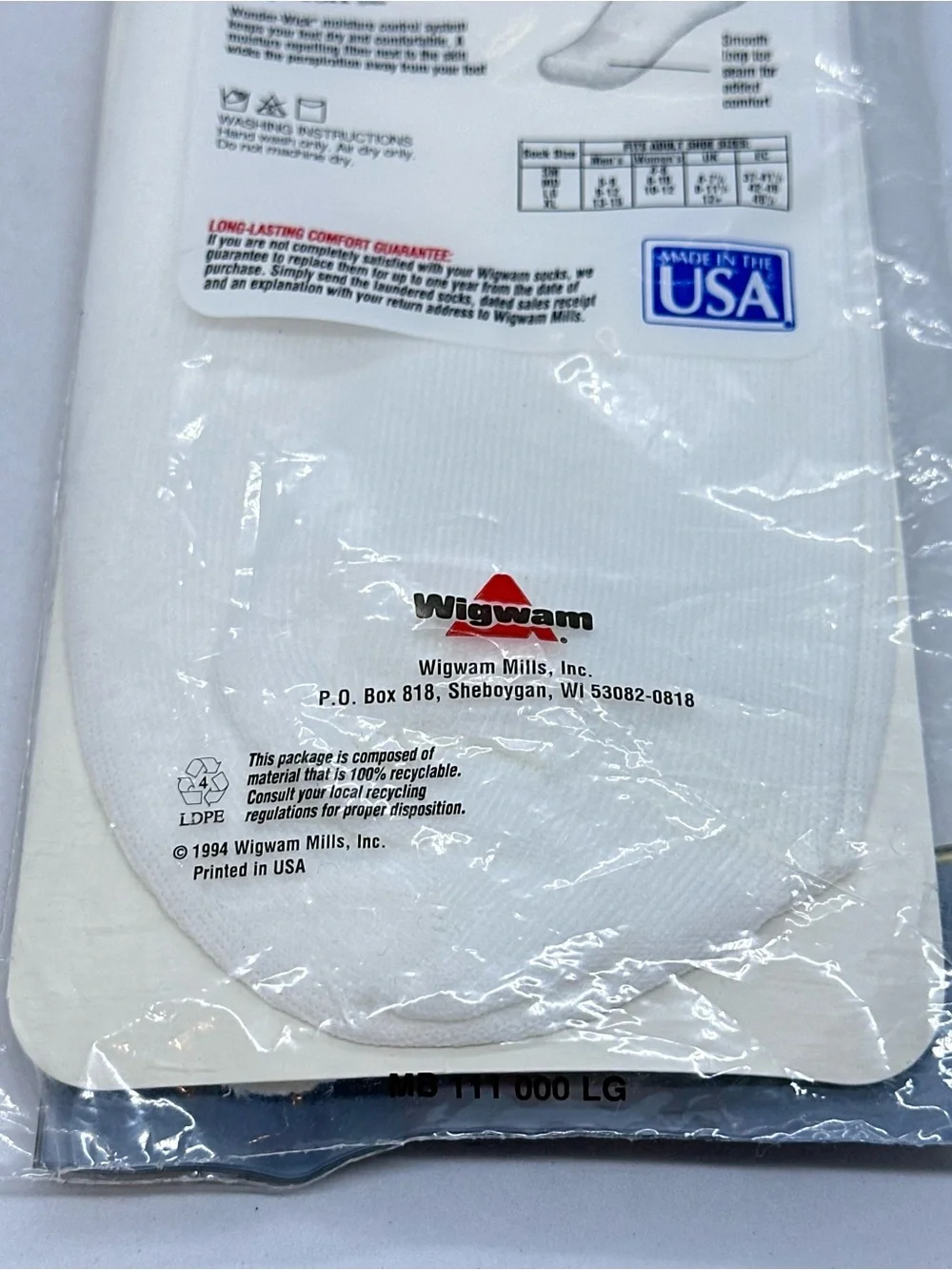 NOS Wigwam Gobi Liner Ultralight Socks F2153 LG White No Blisters Wonder Wick